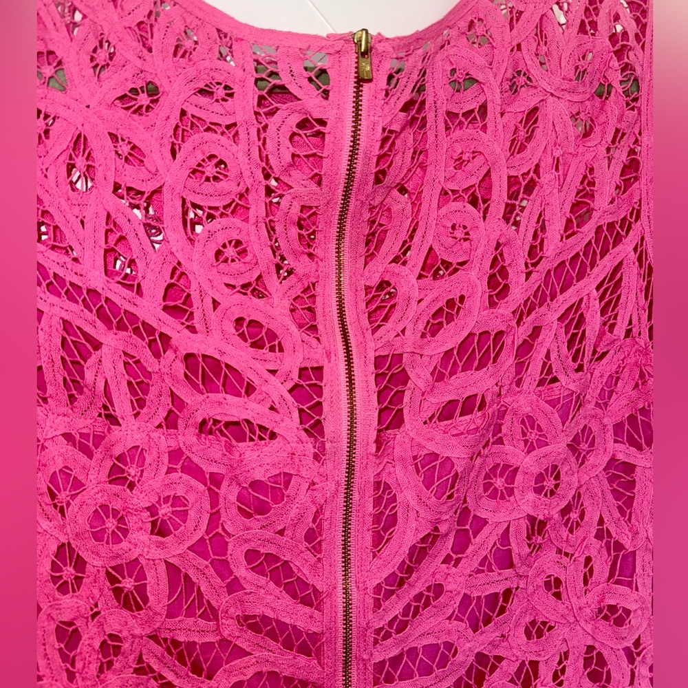 Lilly Pulitzer MarieKate GoToBatt Battenberg Lace Pink Med Classic Timeless $378 - Picture 13 of 14